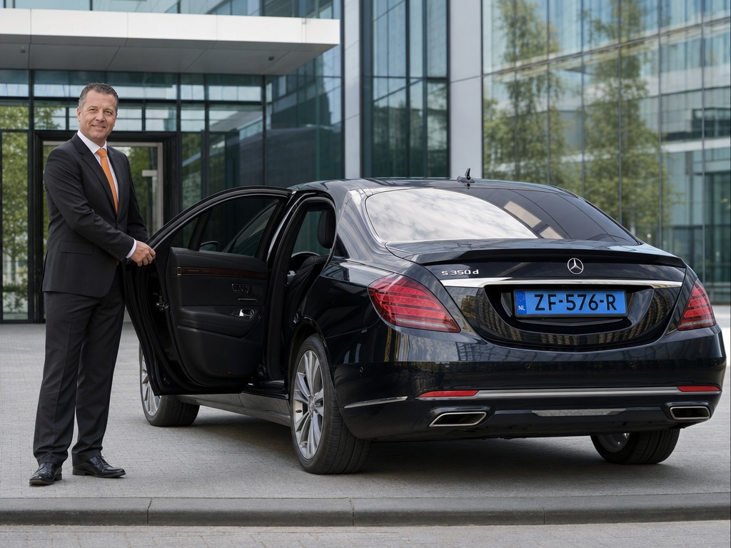 Mercedes S-Klasse van Orange Taxi